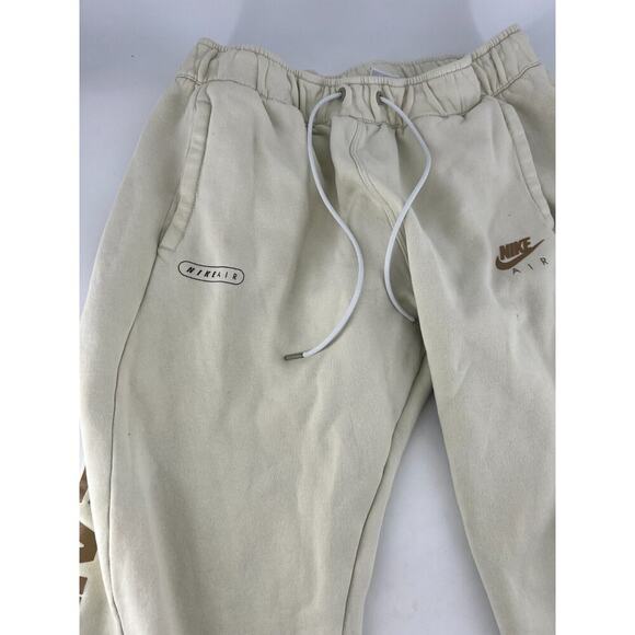 Nike Air Sweatpants Womens XXL Cream Drawstring Sportswear Y2k Activewear Jogger - Picture 3 of 9